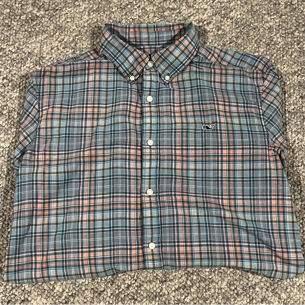 Vineyard Vines Blue/Pink Plaid Shirt Large